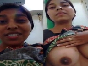Young girl flaunts her large breasts and fleshy nipples in a nude video