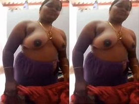 Tamil wife presses on husband's chest in hot video