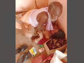 Indian elderly man engages in sexual activity with a prostitute
