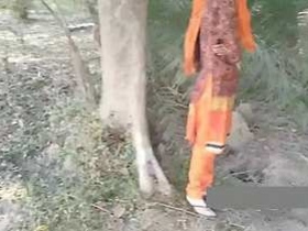 Indian prostitute engages in outdoor sexual activity in a public park