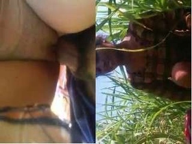 Rustic couple enjoys outdoor sex in nature
