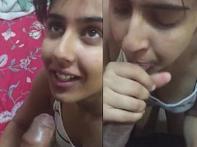 Experience the sensual sounds of a desi girlfriend giving a blowjob