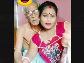 Indian wife playfully indulges in TikTok challenges with elderly man