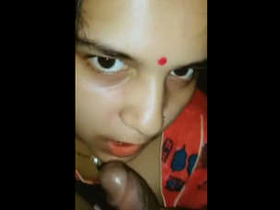 Indian bride gives a deepthroat blowjob to her husband