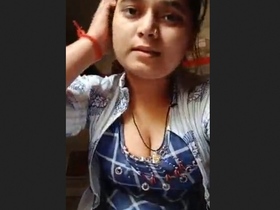 Indian girl's sensual exhibition and breast milk extraction