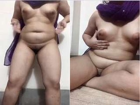 Busty Indian babe gets naked for cash in public