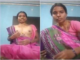 Busty Telugu wife strips down and pleasures herself on camera