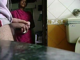 Amateur video of Indian maid aroused by male masturbation