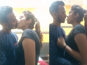 Kissing and foreplay in a hot desi video