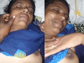 Tamil wife's boobs pressed and naked video captured
