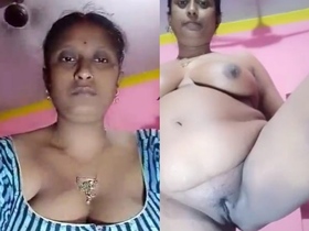 Aunty Boudi unhappy with her body shows and masturbates in video