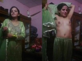Bhabi wife gives her husband a blowjob and rides his dick in his bedroom