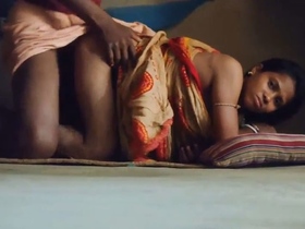 A South Asian wife is vigorously penetrated in a rural setting from behind