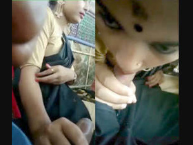 Tamil babe gives a blowjob on the bus