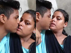 Indian couple shares a passionate kiss in a steamy video
