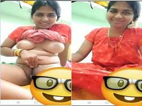 Bhabhi flaunts her body in video call, teasing with her breasts and pussy