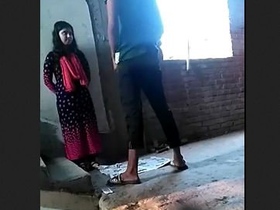 First-time outdoor encounter of a young Indian couple
