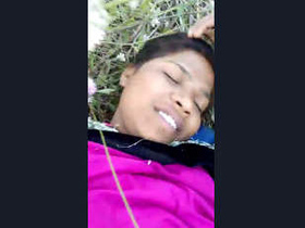 Rural beauty engages in open-air intimacy