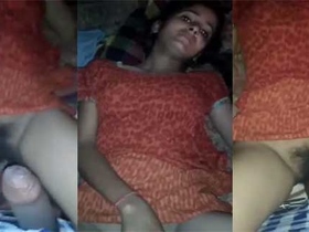 Indian babe giving oral and getting fucked by her partner