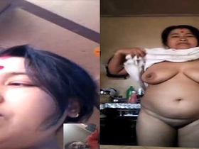 Nepali auntie from village reveals her intimate parts to young nephew