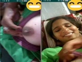 Desi girl reveals her breasts on video call