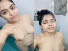 Indian girl records her bathing session in a steamy video