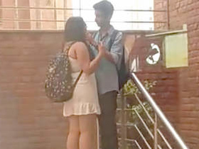 Passionate couple from Delhi University enjoys outdoor sex