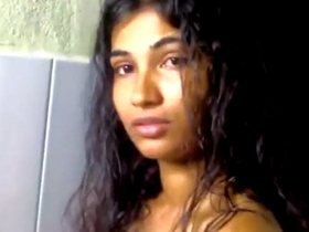 A stunning girl performs an incredible oral sex act in the restroom