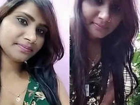 Attractive office worker displays cleavage while on the job