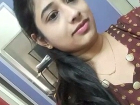 Indian girl masturbates with her fingers in the bathroom