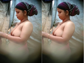 Watch an exclusive recording of a shy Indian woman bathing in secret