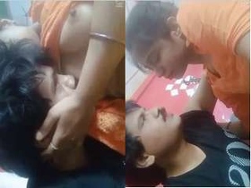 Desi wife enjoys sucking boobs in amateur video