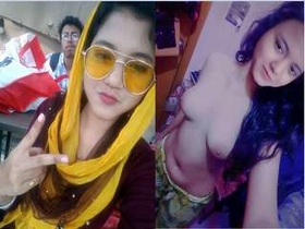 Exclusive video of a sexy Indian girl revealing her breasts on video call