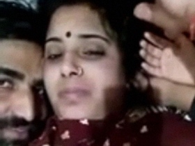 Indian couple's romantic foreplay in a homemade video