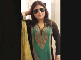 Freshly wed Indian wife on honeymoon in hotel