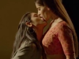 Sensual Indian lesbians in a passionate make-out session