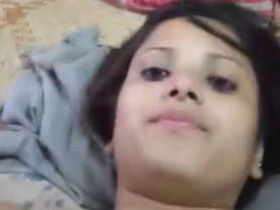 Stunning girl gives a blowjob and gets fucked in her bedroom by her boyfriend