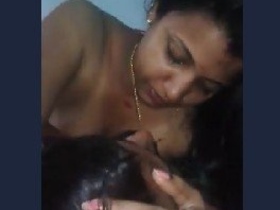 Horny bhabhi gets recorded while riding and feeding boobs