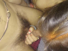 A newly married girl gives a pleasant oral performance