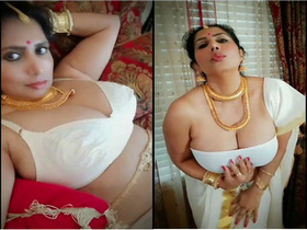 Busty Desi auntie shows off her big tits in a steamy video