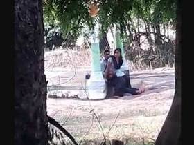 Outdoor Desi lover caught in action