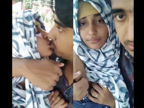 Beautiful hijabi girl gives blowjob to her partner