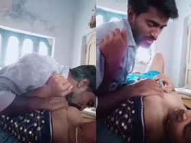 Marathi wife enjoys her boobs while having sex with a colleague