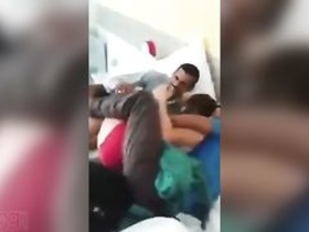 Boss brings a hot girl to his office for group sex with his team