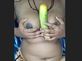 Tango's horny girl pleasures herself with a cucumber