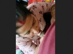 Indian wife gives oral sex and bathes during intimate session