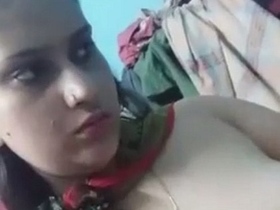 Mithu, a Bangladeshi girl, reveals her breasts in a solo video