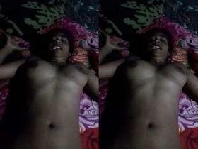 Exclusive Tamil girl with big boobs films her boyfriend's dick