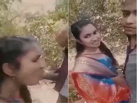 Amateur desi couple in outdoor blowjob and romance