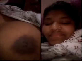 Indian girl with big boobs plays with herself